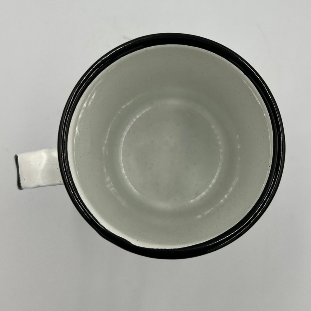 Cinsa Enamel Coffee Mugs Set of 6 White Speckled 21oz Camping New - Picture 4 of 9